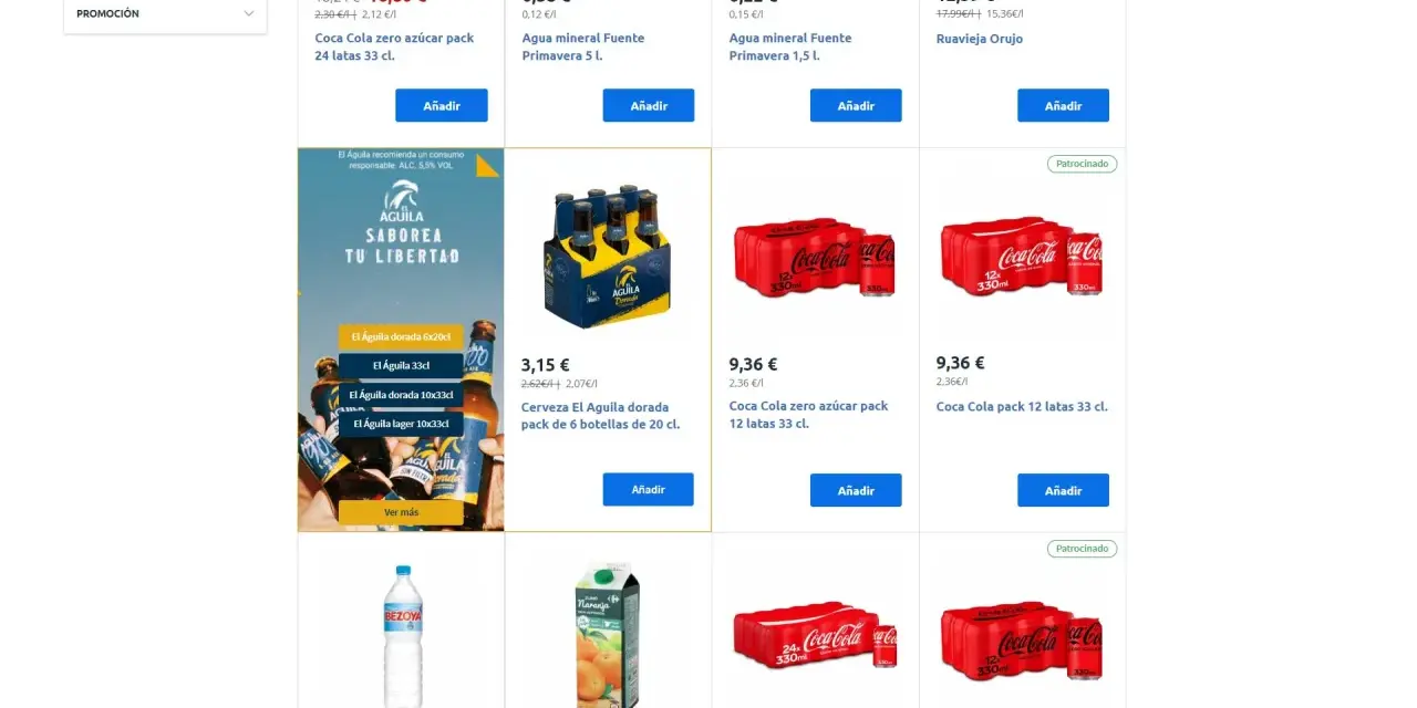 Ceny napojów w Hiszpanii: Coca-Cola 24x33cl za 16,80€, piwo El Aguila za 3,15€. Czy w Hiszpanii jest drogo?