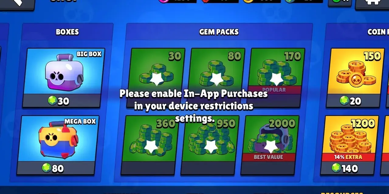 Jak włączyć zakupy w aplikacji Brawl Stars bez problemów z ustawieniami