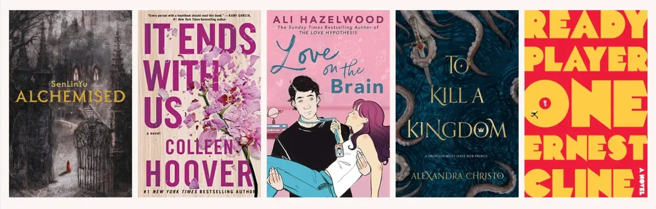 Popularne książki: "Alchemised", "It Ends With Us", "Love on the Brain", "To Kill a Kingdom", "Ready Player One".