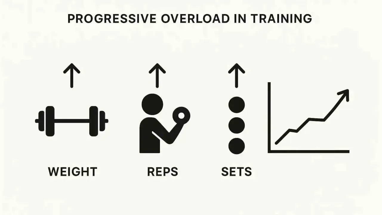 Progressive Overload: Steigerung von Gewicht, Wiederholungen und Sätzen ist entscheidend, wie oft sollte man trainieren um Muskeln aufzubauen.