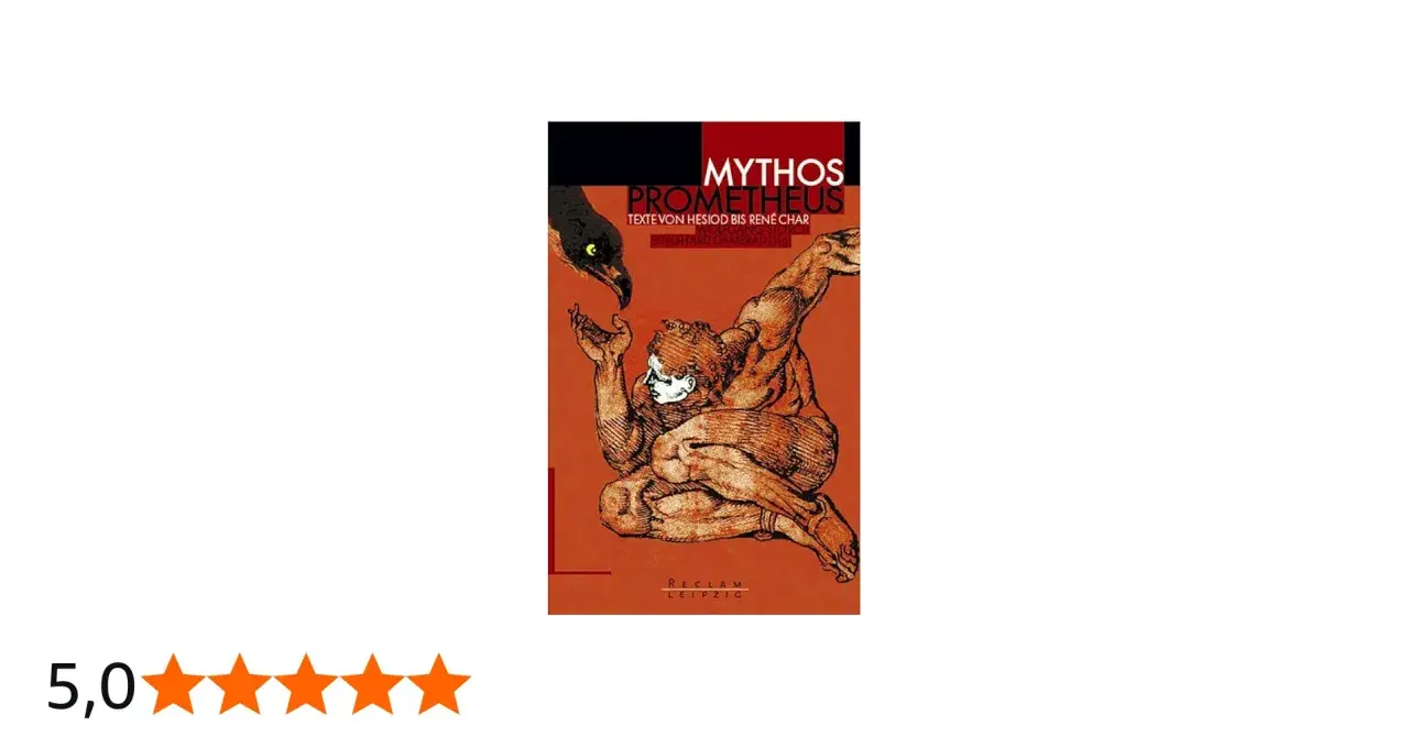 Prometheus, der gott, wird von einem Adler gepeinigt. Buchcover "Mythos Prometheus".