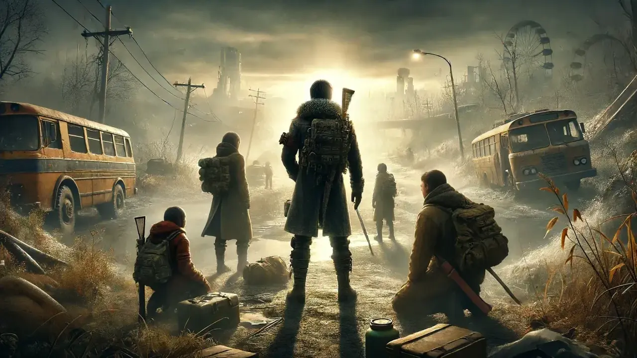 Grupa ocalałych w postapokaliptycznym świecie, przygotowująca się do dalszej podróży. To może być scena z gry Metro Exodus, poradnik do której jest bardzo pomocny.