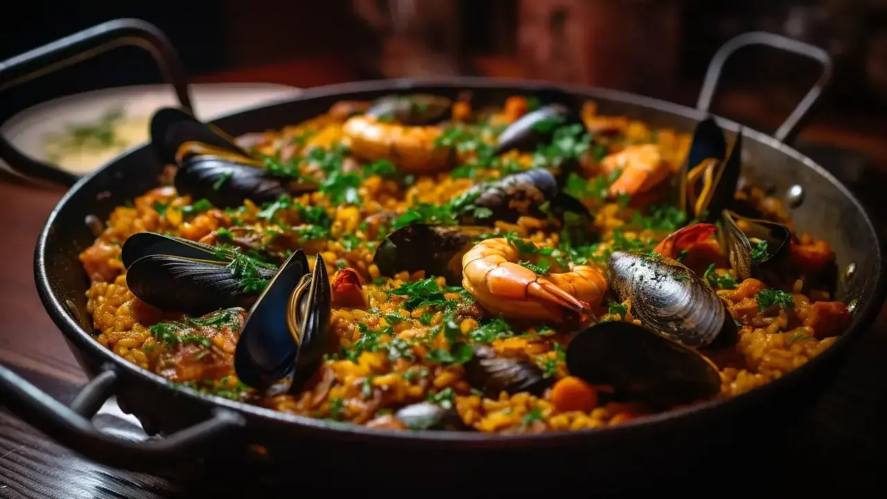 Pyszna paella z owocami morza, idealna na rodzinny obiad. Ten paella przepis oryginalny zachwyci każdego!