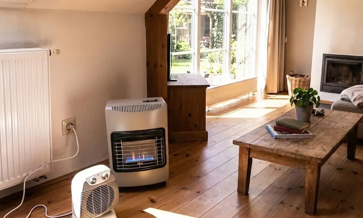 Radiador, estufa de gas y calefactor eléctrico: varios tipos de calefacción para un hogar acogedor.