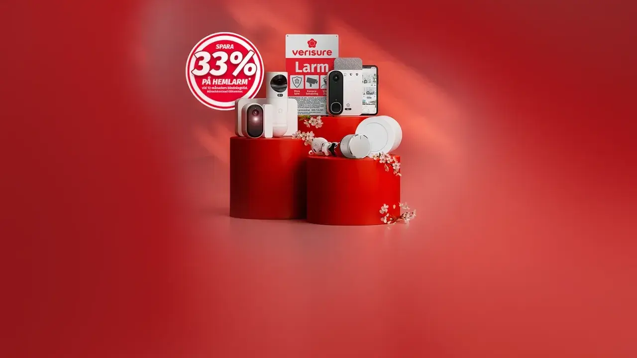 Spara 33% på hemlarm! Verisure erbjuder ett brett utbud av produkter för ditt bästa larm, inklusive kameror och sensorer.