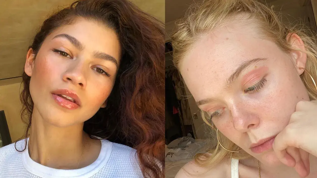 Due volti con make-up leggero, uno con capelli scuri e labbra lucide, l'altro con capelli biondi e ombretto pesca. Armocromia estate sottogruppi.