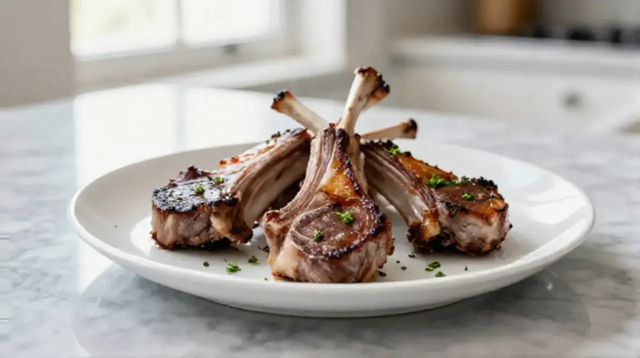 Côtelettes d'agneau grillées, savoureuses et juteuses, prêtes à être dégustées. Une marinade parfaite pour une côte d'agneau inoubliable.