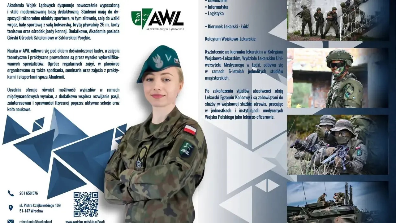 Studia wojskowe Wrocław: Akademia Wojsk Lądowych oferuje nowoczesne kierunki studiów, w tym inżynierię bezpieczeństwa, dowodzenie, informatykę, logistykę i medycynę.