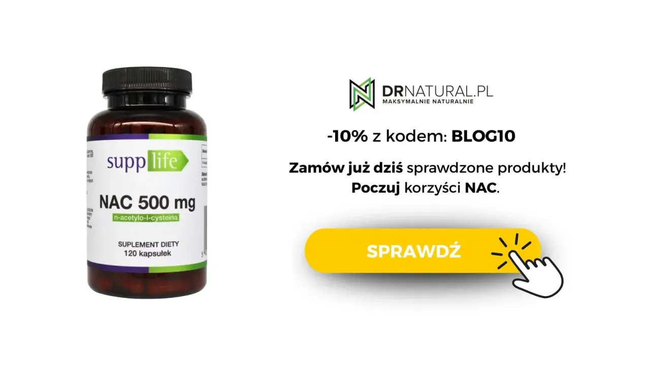 Suplement NAC 500 mg od SuppLife. Dowiedz się, jak długo stosować i poczuj korzyści NAC. -10% z kodem BLOG10.