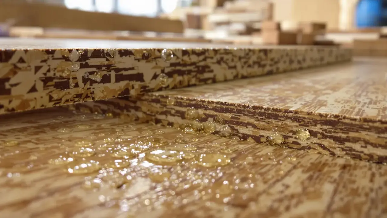 Gouttes de colle sur des panneaux OSB, prêts pour le calcul entraxe solive plancher.