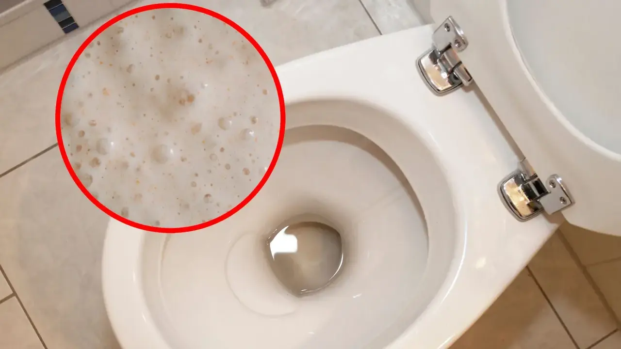 Piana w toalecie, która może świadczyć o działaniu drożdży do szamba.