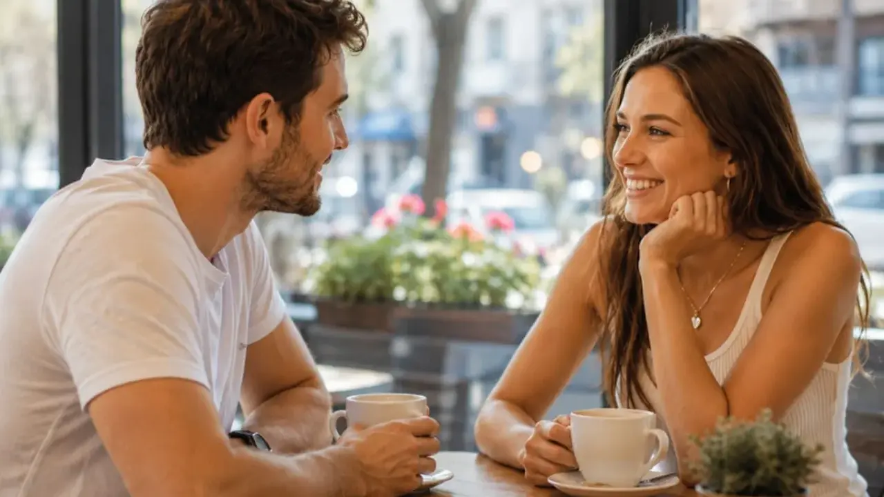 Para o par, o que falar em um relacionamento é um café e um sorriso.