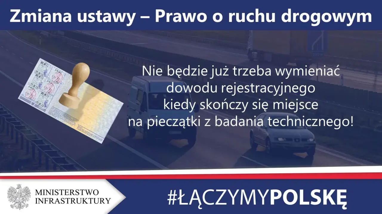 Zmiana prawa: brak miejsca na pieczątki w dowodzie rejestracyjnym nie będzie już powodem do jego wymiany.