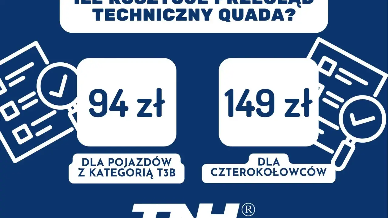 Przegląd techniczny quada: 94 zł dla pojazdów z kategorią T3B, 149 zł dla czterokołowców. Rejestracja quada może być tańsza!