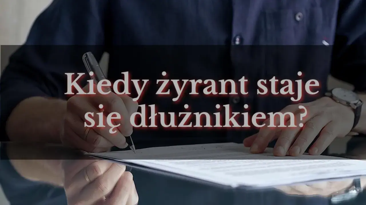 Dłoń podpisuje dokument. Kiedy żyrant staje się dłużnikiem?