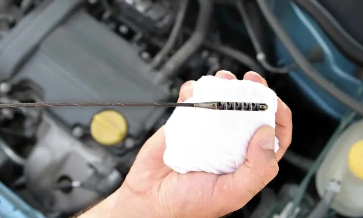 La varilla del aceite del motor sirve para comprobar el nivel de lubricante. Aquí se muestra cómo se usa para verificar si el motor tiene suficiente aceite.