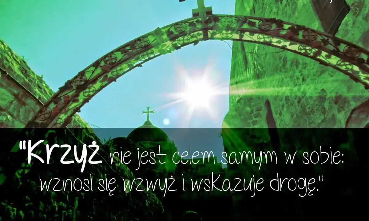 Krzyż nie jest celem samym w sobie: wznosi się wzwyż i wskazuje drogę." - cytaty o krzyżu św. Teresy Benedykty od Krzyża.