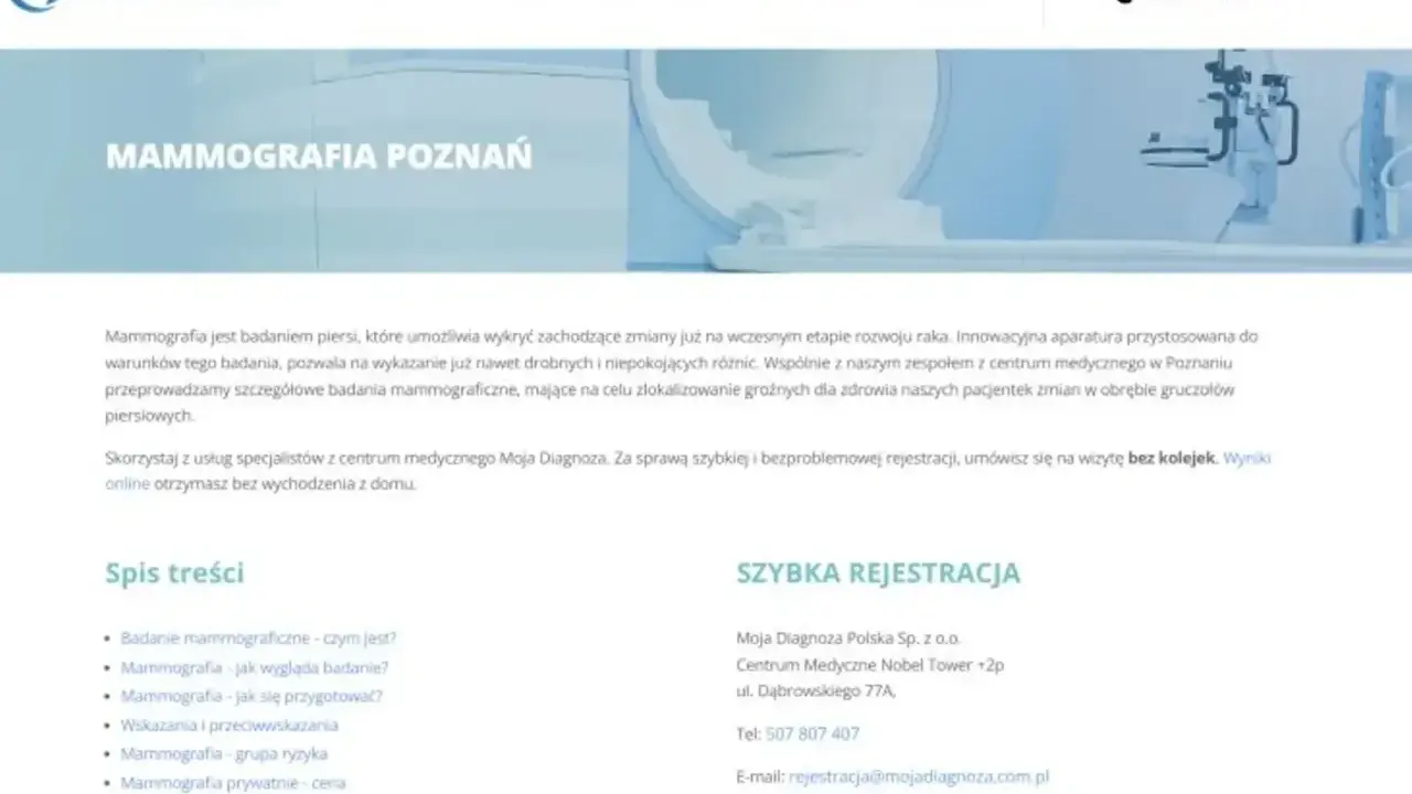 Aparat do mammografii w jasnym pomieszczeniu medycznym.