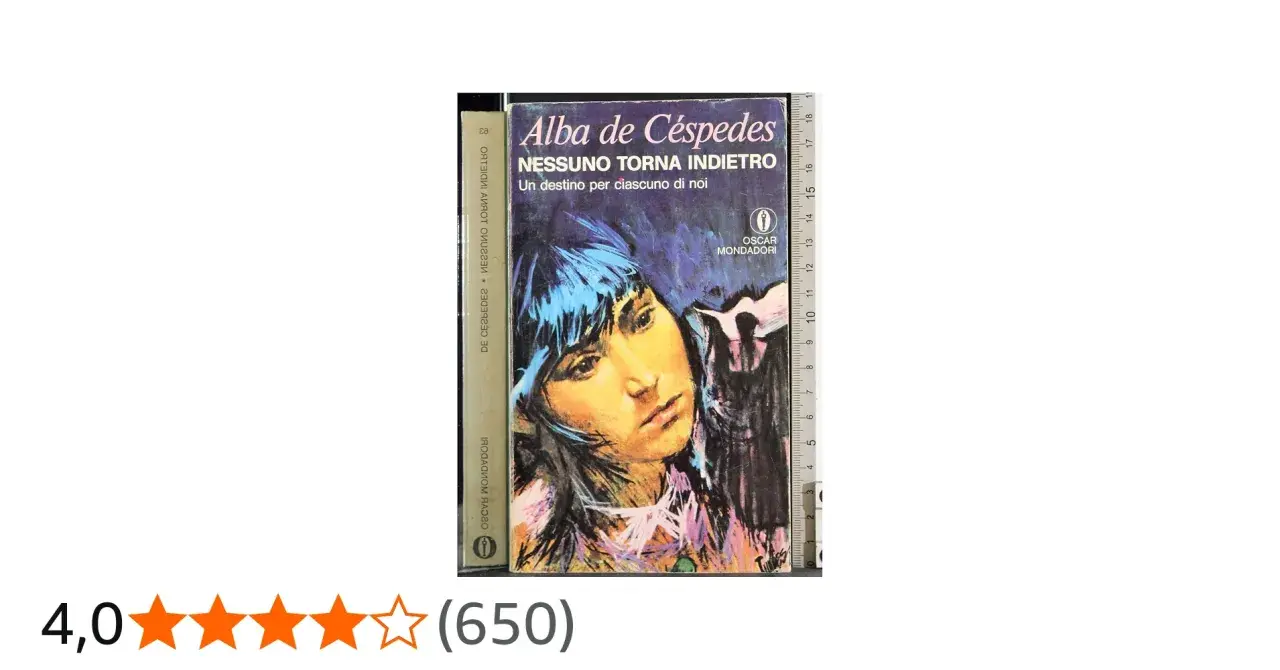 Copertina del libro "Nessuno torna indietro" di Alba de Céspedes, con un ritratto intenso e la promessa che nessuno torna indietro.