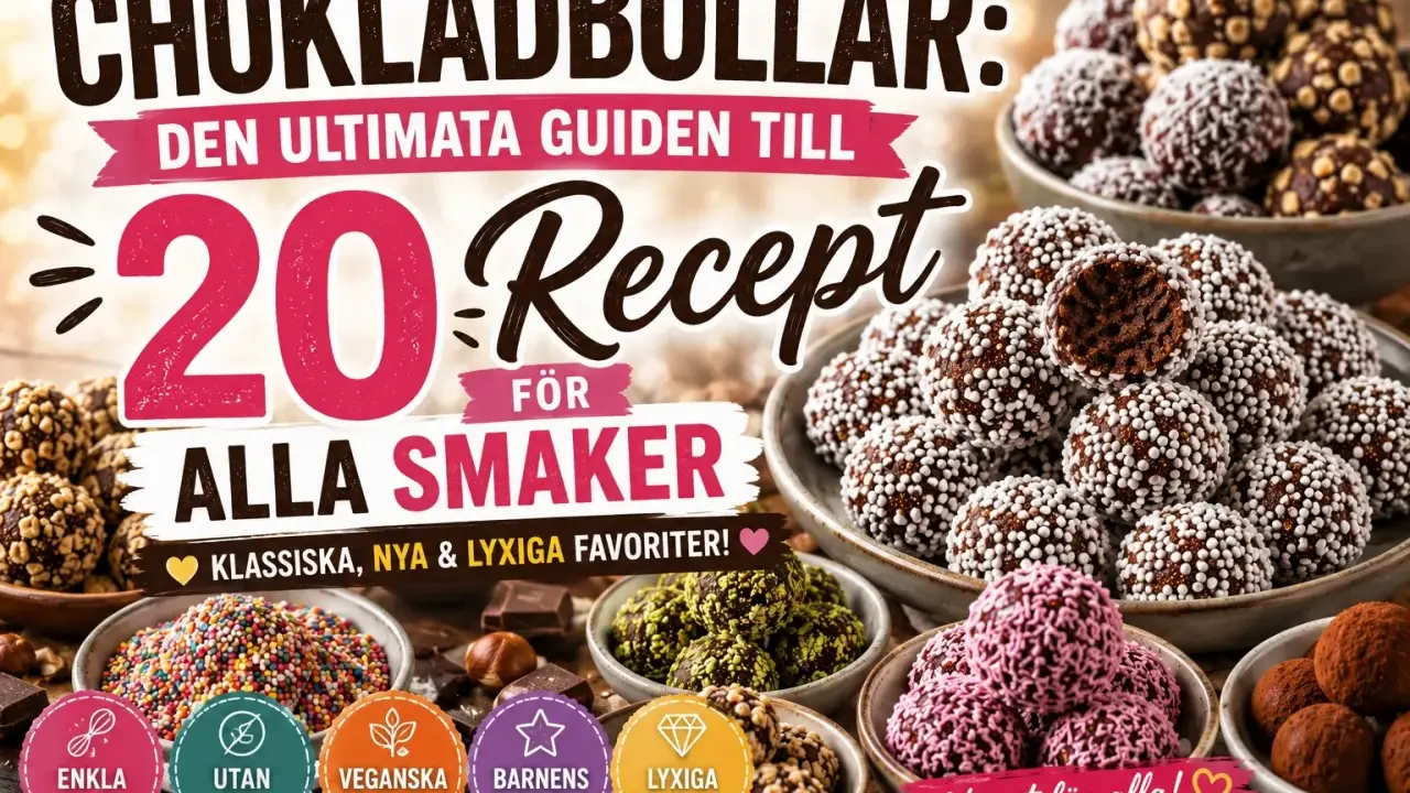 Chokladbollar: den ultimata guiden till 20 recept för alla smaker. Klassiska, nya & lyxiga favoriter! Något för alla!