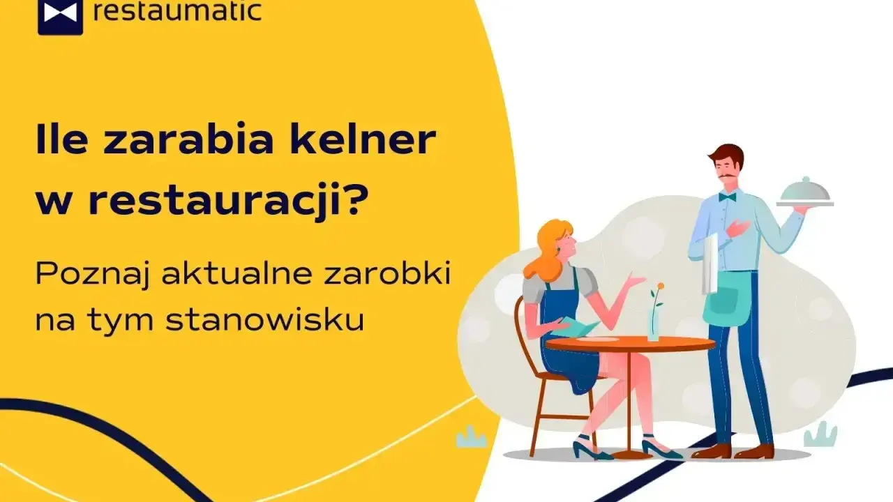 Kelner serwuje danie klientce. Dowiedz się, ile zarabia kelner za godzinę w restauracji.