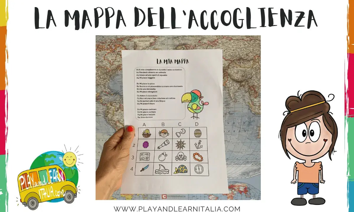 Una mappa per giocare e imparare, con simpatici disegni e un quiz per scoprire i gusti di ognuno.