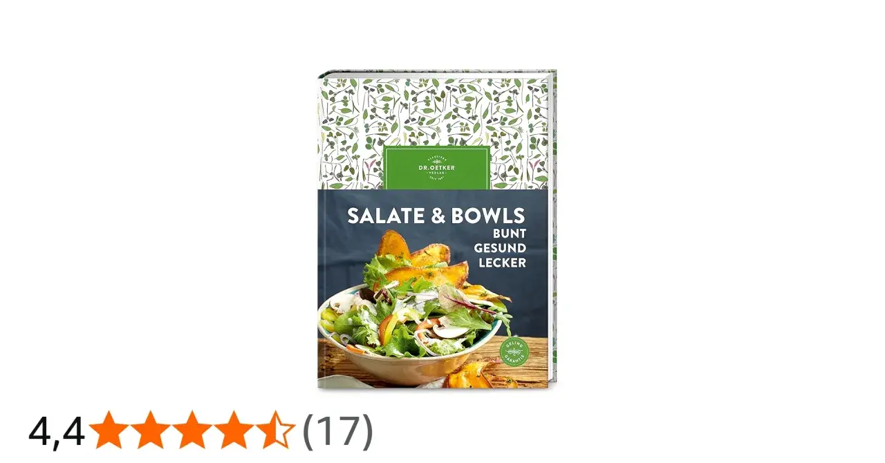 Kochbuch "Salate & Bowls" mit appetitlichem Bild von leckeren Salaten. Bunt, gesund und lecker – so sind die Rezepte.