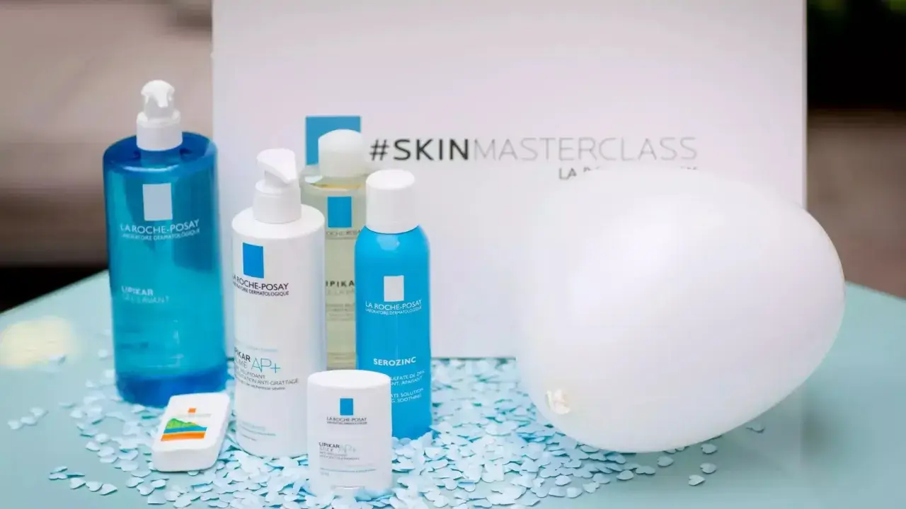 Produits La Roche-Posay, dont Lipikar et Serozinc, présentés lors d'un événement #SkinMasterclass. Avis dermatologue sur ces soins.