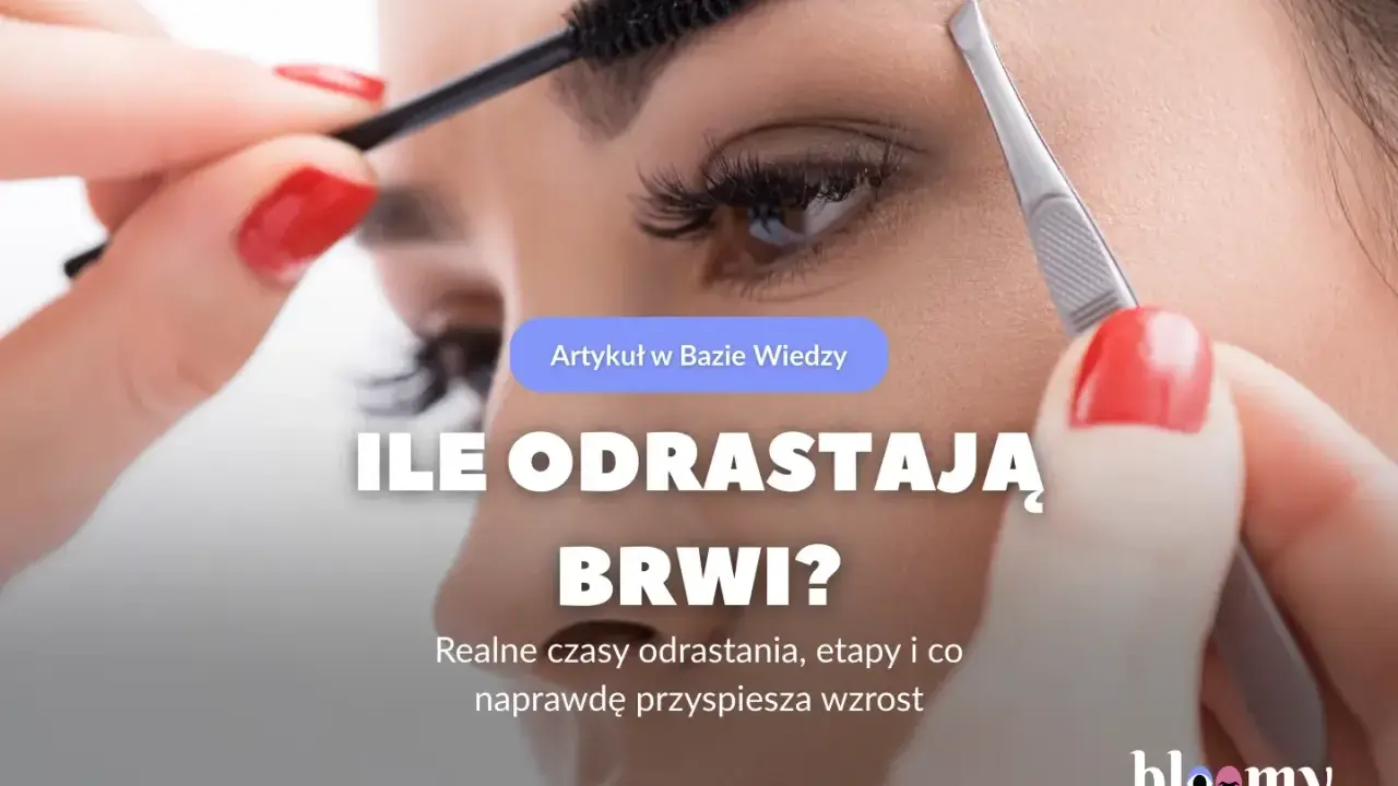 Kobieta pielęgnuje brwi, szczotkując je i używając pęsety. Dowiedz się, ile odrastają brwi po zgoleniu i jak przyspieszyć ich wzrost.