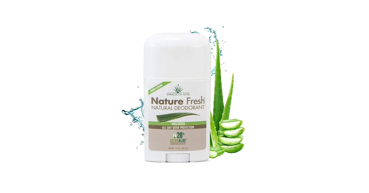 Dezodorant aloesowy w sztyfcie Nature Fresh z ekstraktem z aloesu. Naturalna ochrona przed zapachem przez cały dzień.