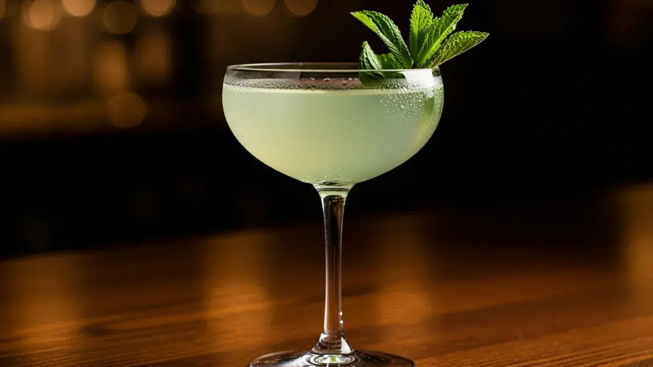 En svalkande Southside drink med mynta, perfekt för en varm kväll.