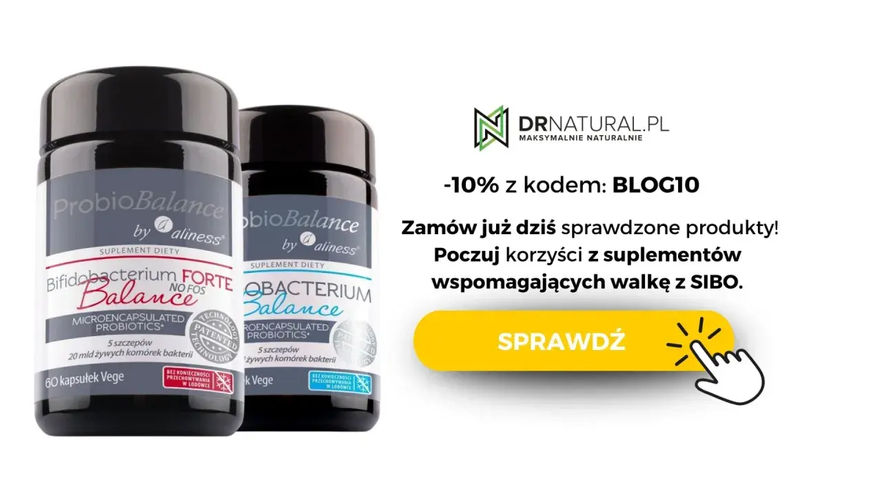 Dwa opakowania probiotyków na SIBO od Aliness. Zamów z kodem BLOG10 i poczuj korzyści.