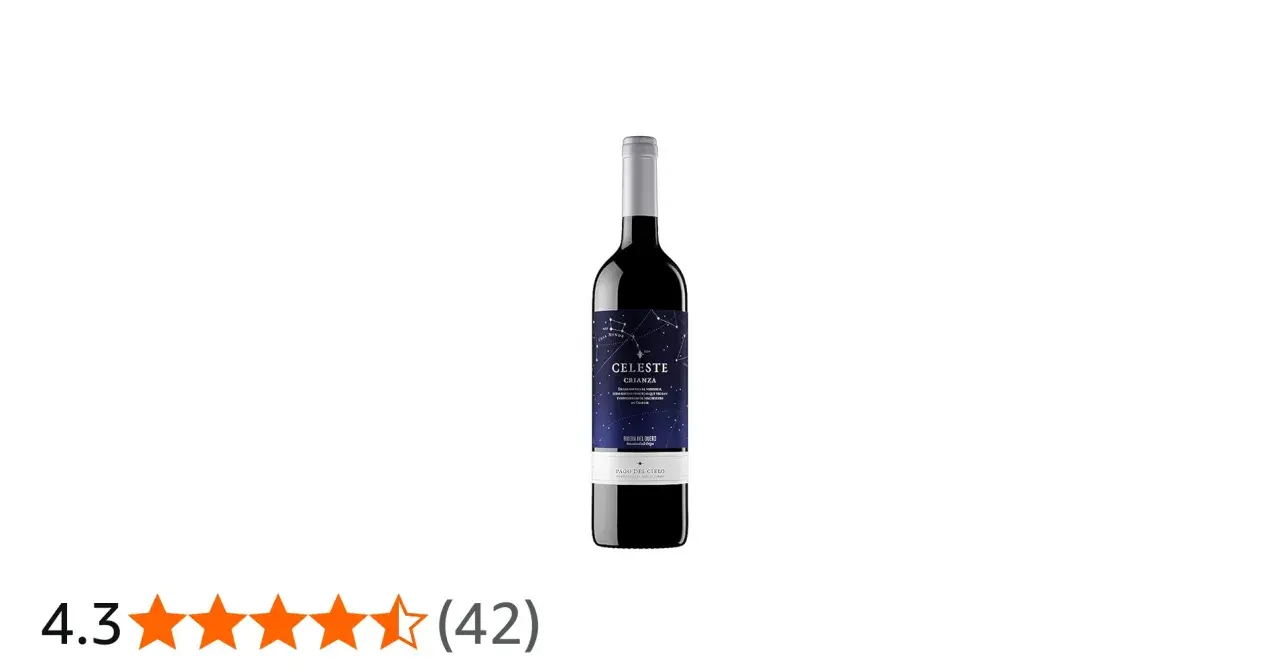 Vino Celeste Crianza, de Ribera del Duero. Su etiqueta muestra constelaciones, evocando su origen celestial.