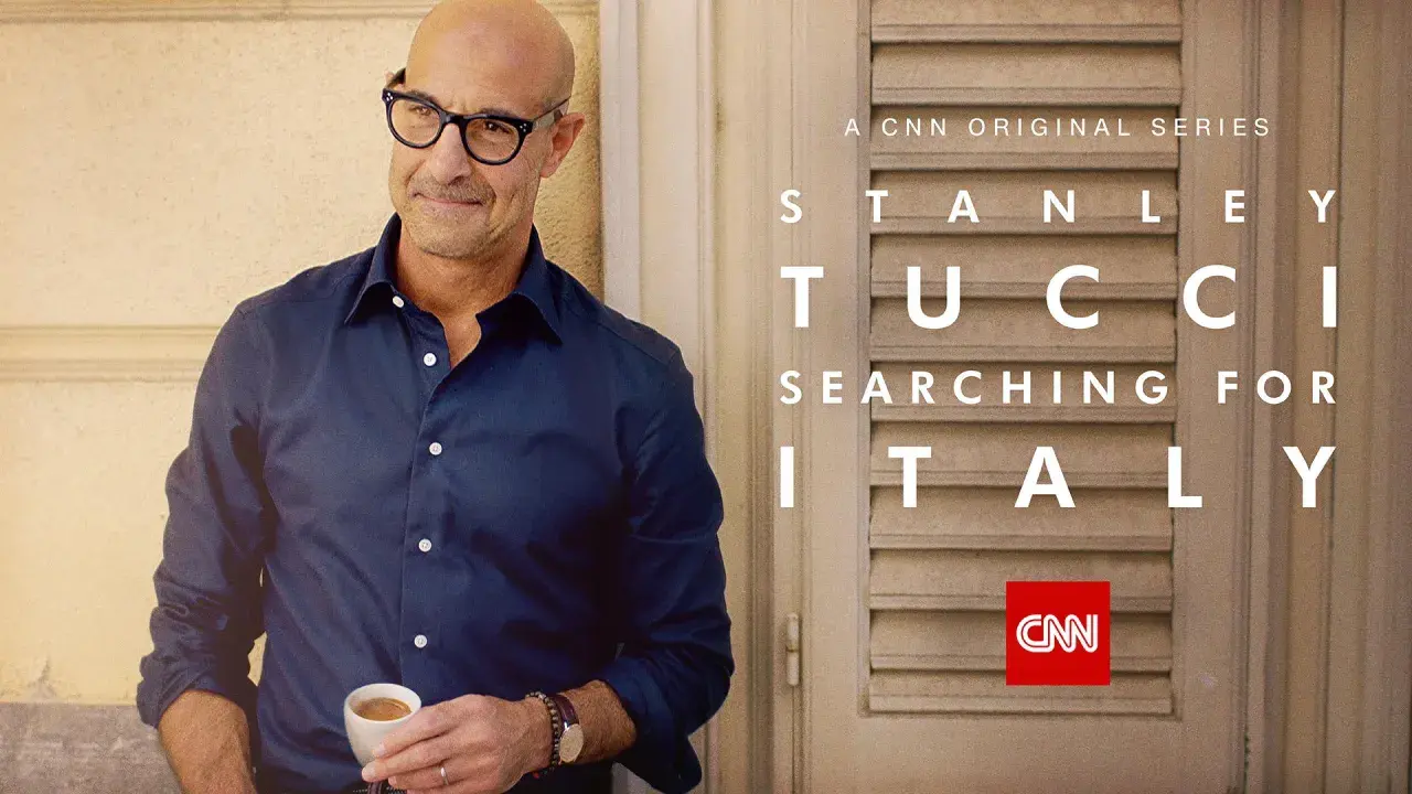 Stanley Tucci njuter av en espresso i "Stanley Tucci: Searching for Italy", en CNN-serie om filmer och tv-program med Stanley Tucci.