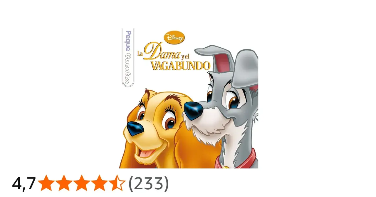 La Dama y el Vagabundo, dos perros de Disney, se miran tiernamente.