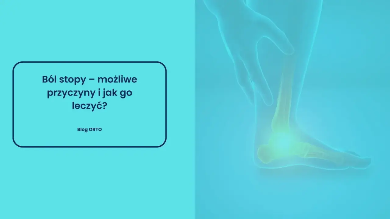 Ból stopy może być spowodowany problemami ze ścięgnami. Grafika przedstawia anatomię stopy z zaznaczonymi obszarami bólu.