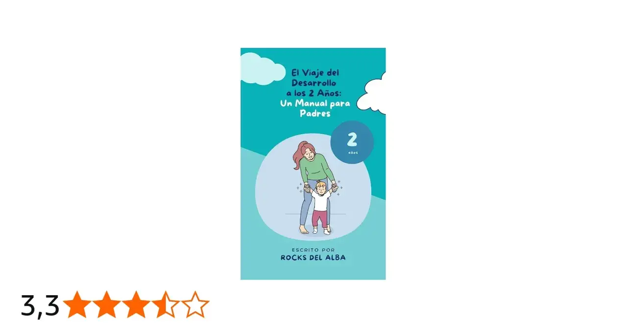 Ilustración de un manual para padres sobre el desarrollo de un niño de 2 años, con una madre ayudando a su hijo a dar sus primeros pasos.