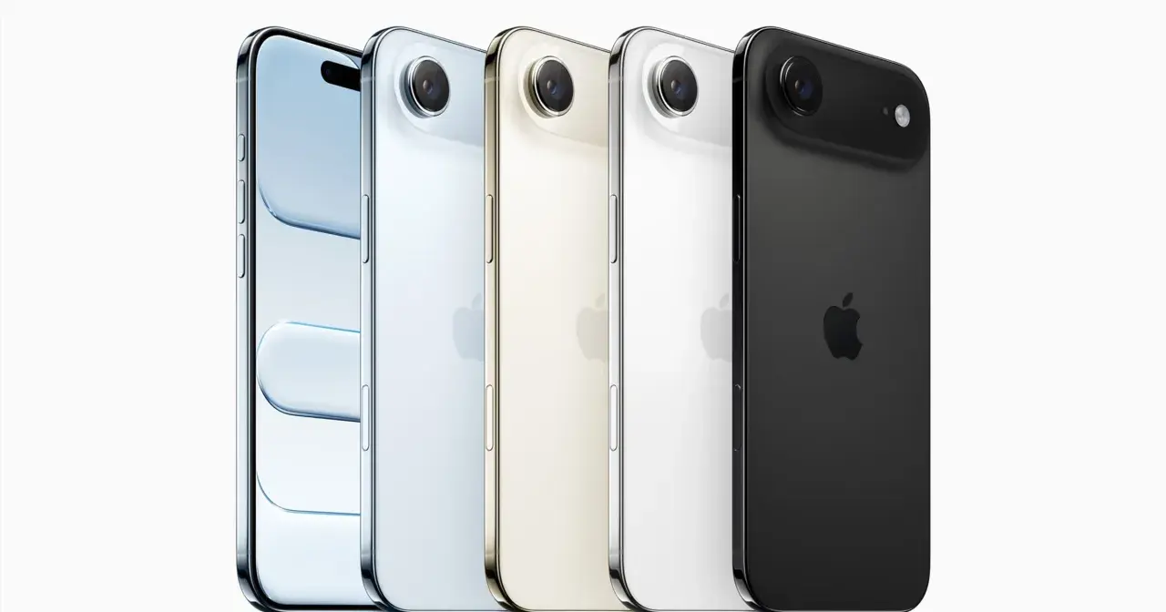 Pięć iPhone'ów w różnych kolorach: błękitny, biały, złoty, biały i czarny. Kiedy pojawi się iPhone 17?