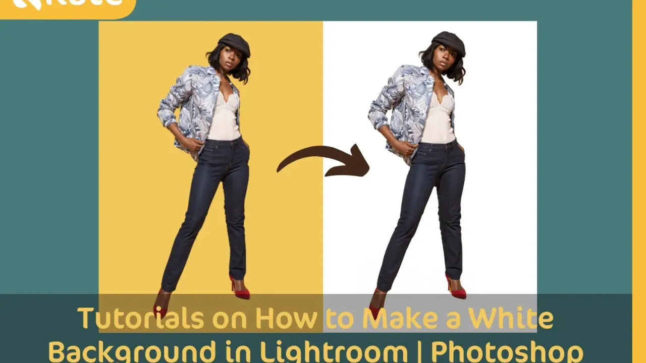 Una mujer posa con un fondo blanco. Tutoriales para crear un fondo blanco en Lightroom y Photoshop.