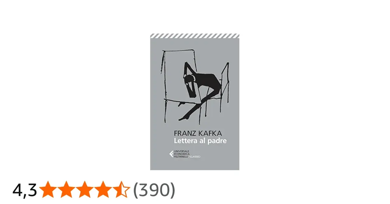Copertina di "Lettera al padre" di Kafka, con un'illustrazione stilizzata di un uomo seduto. Un riassunto del libro.