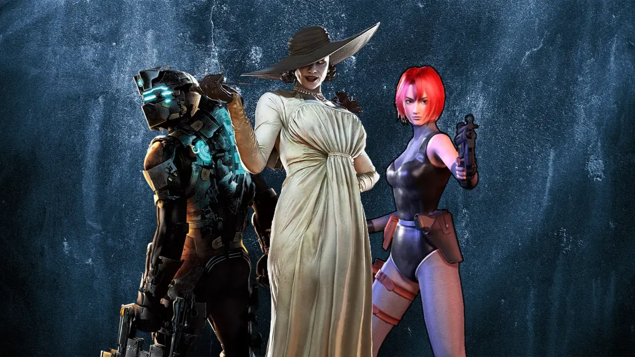 Postacie z gier survival horror, w tym z gatunku gry podobne do Resident Evil: Isaac Clarke, Lady Dimitrescu i Ada Wong.