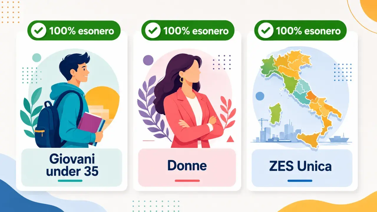 Giovani under 35, Donne e ZES Unica: scopri gli sgravi fiscali assunzioni con esonero al 100%.