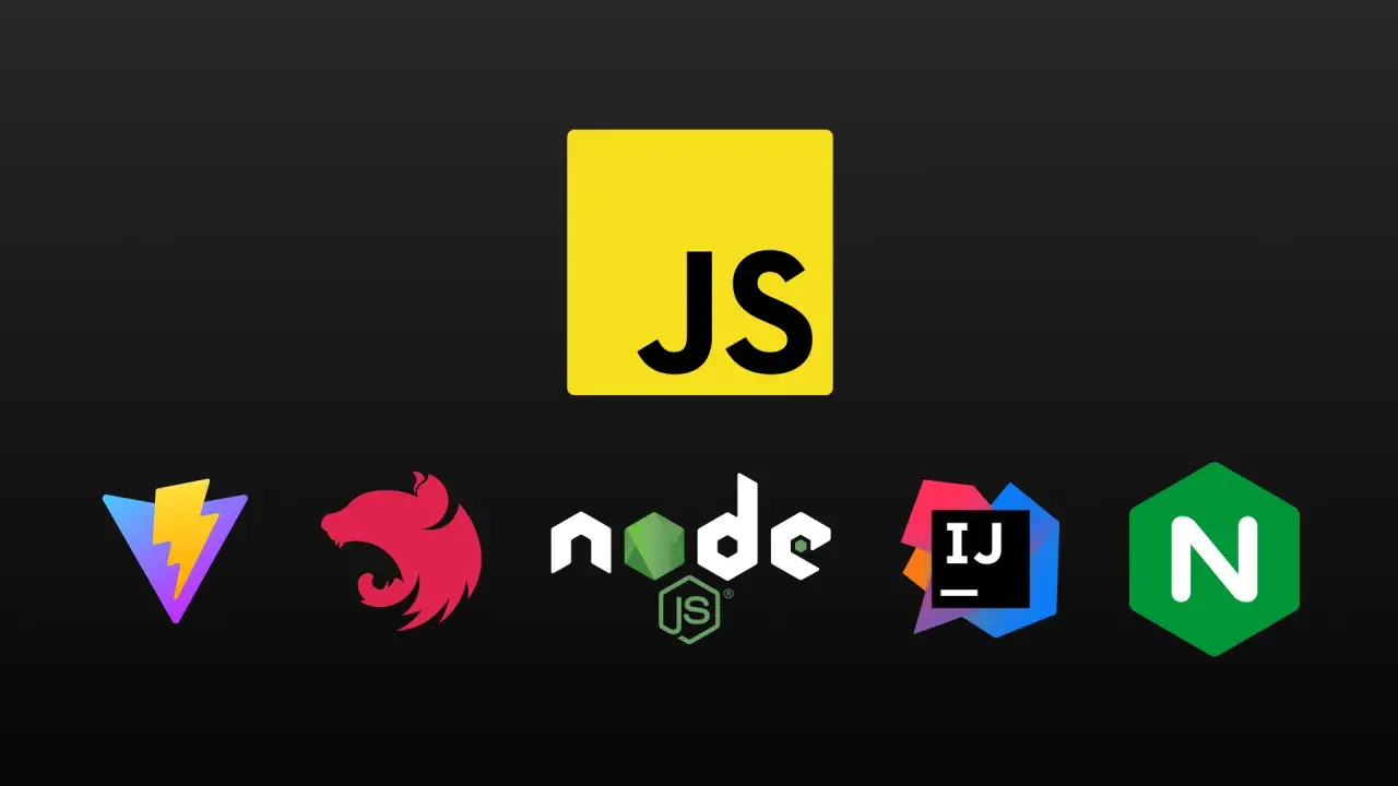 Logo JS, Vite, Bun, Node.js, iTerm2, Nx. To jest nowoczesny stos technologiczny.