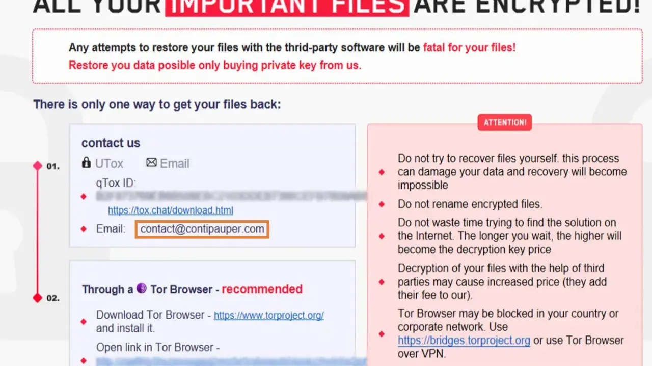 Lockbit Ransomware: Ihre Dateien sind verschlüsselt. Kontaktieren Sie uns per E-Mail oder Tor Browser, um sie wiederherzustellen.