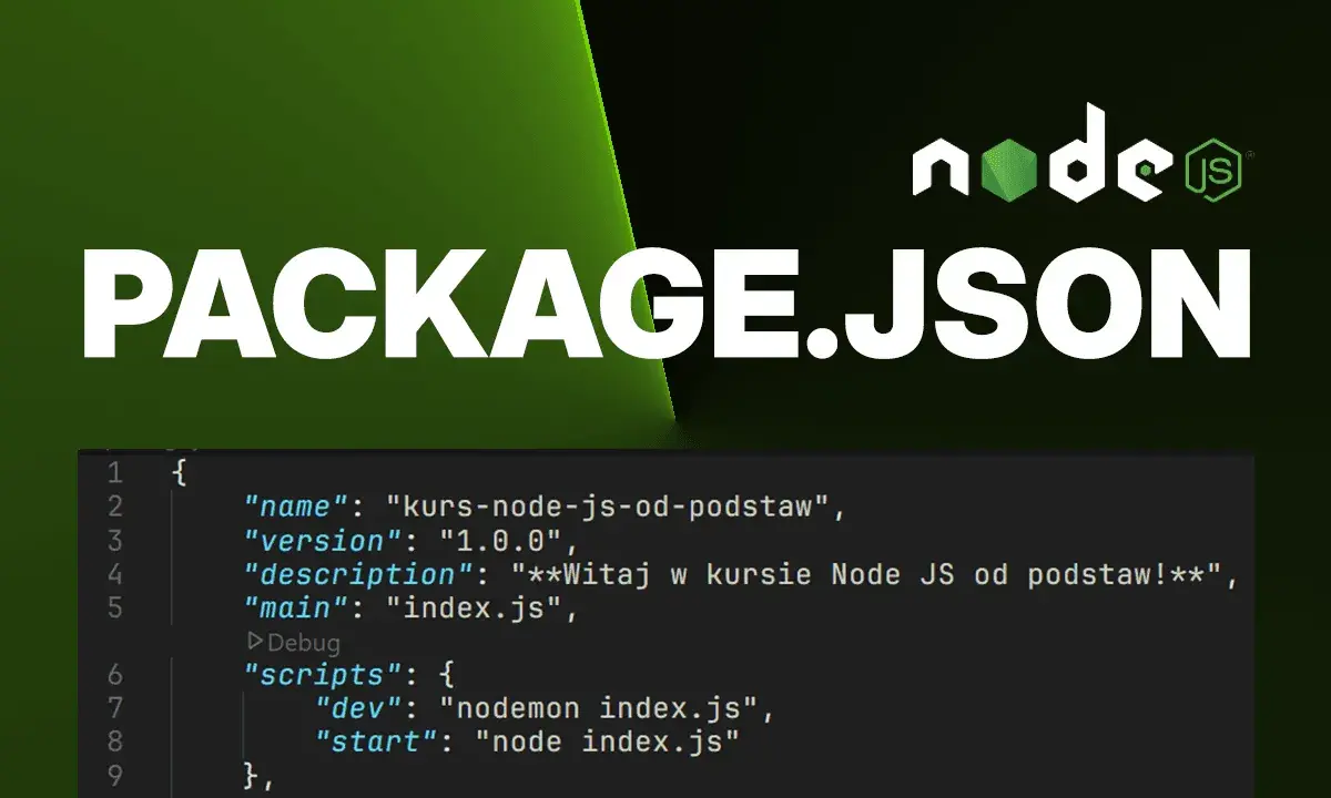 Plik package.json z kursu Node.js. Użyj `npm init` do stworzenia własnego.