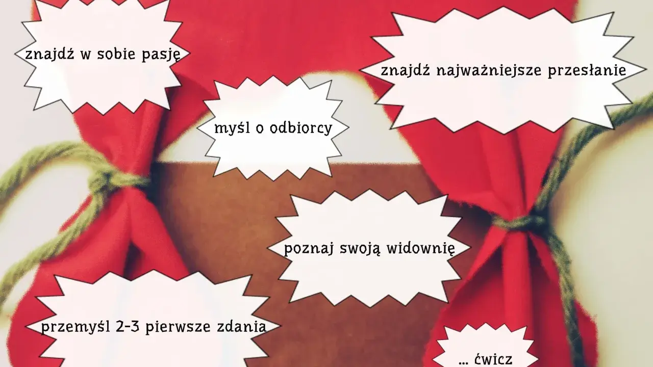 Jak zacząć przemówienie? Wskazówki: znajdź pasję, myśl o odbiorcy, poznaj widownię, przemyśl pierwsze zdania, znajdź przesłanie i ćwicz.