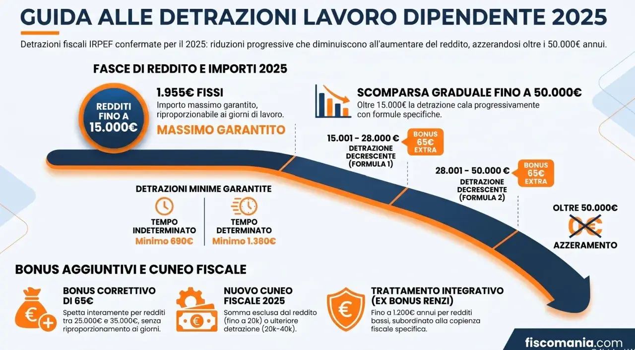 Guida alle detrazioni IRPEF 2025: come funziona la detrazione irpef cos'è, con importi e fasce di reddito.