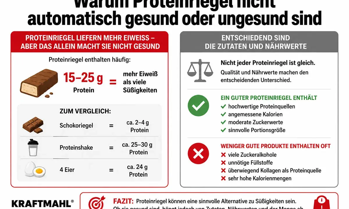 Proteinriegel liefern 15-25g Protein. Wie viele Proteinriegel darf man am Tag essen? Das hängt von Zutaten, Nährwerten und Menge ab.