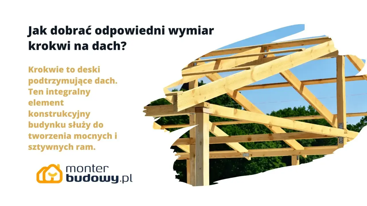 Drewniana konstrukcja dachu z widocznym rozstawem krokwi, tworząca sztywne ramy budynku.