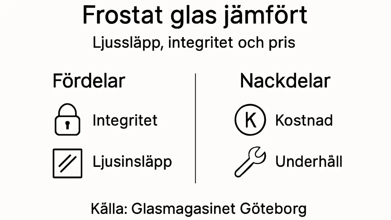 Jämförelse av frostat glas: fördelar (integritet, ljusinsläpp) och nackdelar (kostnad, underhåll). Lär dig hur frostar man glas.